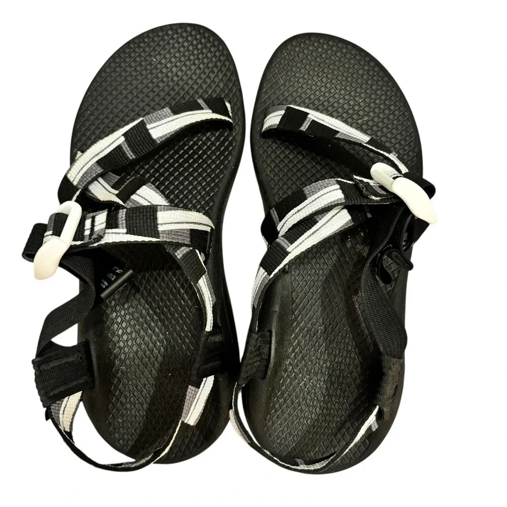 Chaco ZX/2 Dual Strap Classic Sandal Women Sz 7 Geometric Black & White Bohemian - Picture 3 of 9